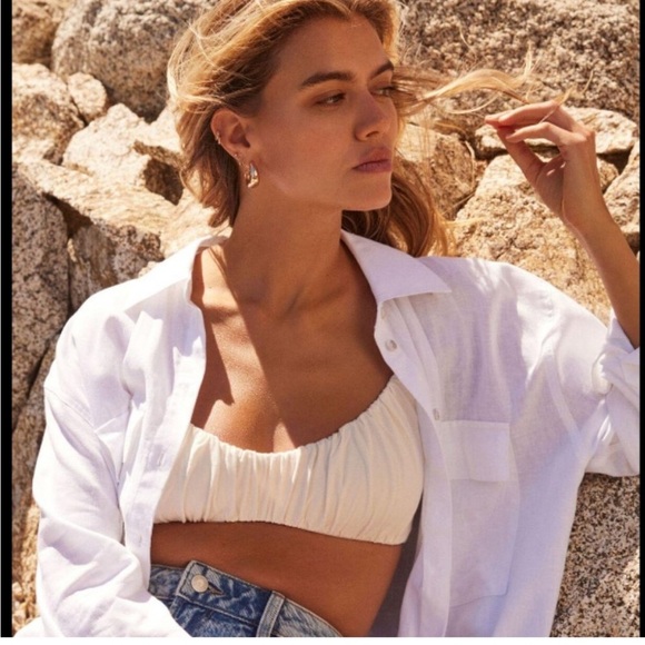 BNWT Dynamite Ruched Bralette in sea salt colour Size L - Picture 1 of 6